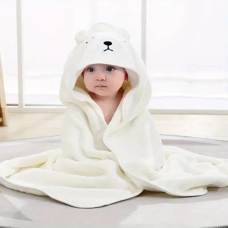 Cape de bain bébé-SweetBabyTowel™-Blanc