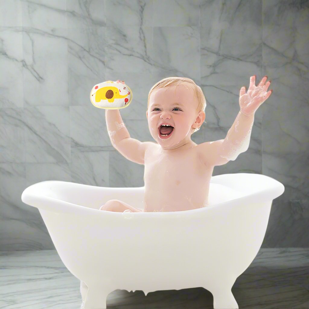 Eponge de Bain - BabyBathSponge™ - Jaune - Mon bon bebe